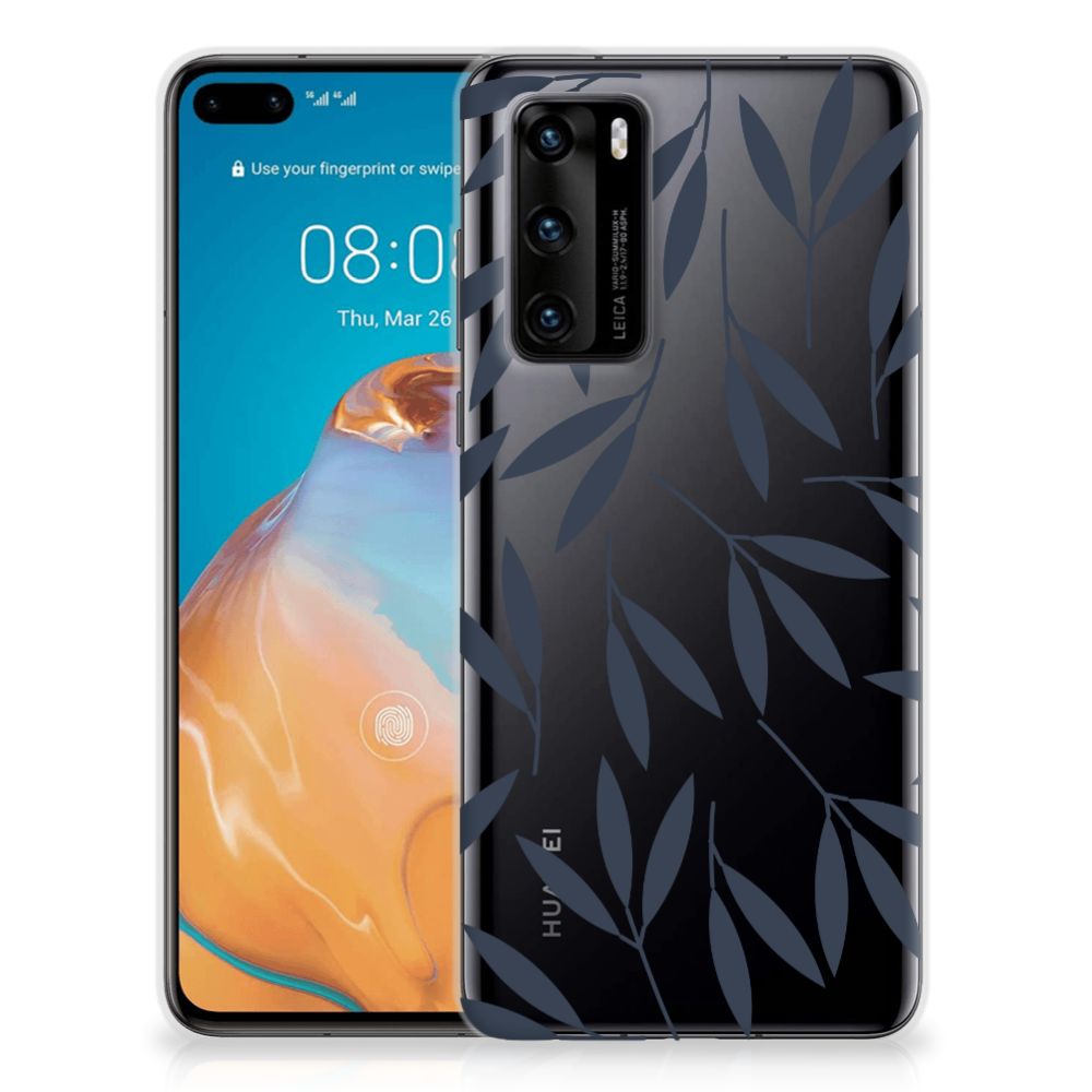 Huawei P40 TPU Case Leaves Blue B2C Telecom