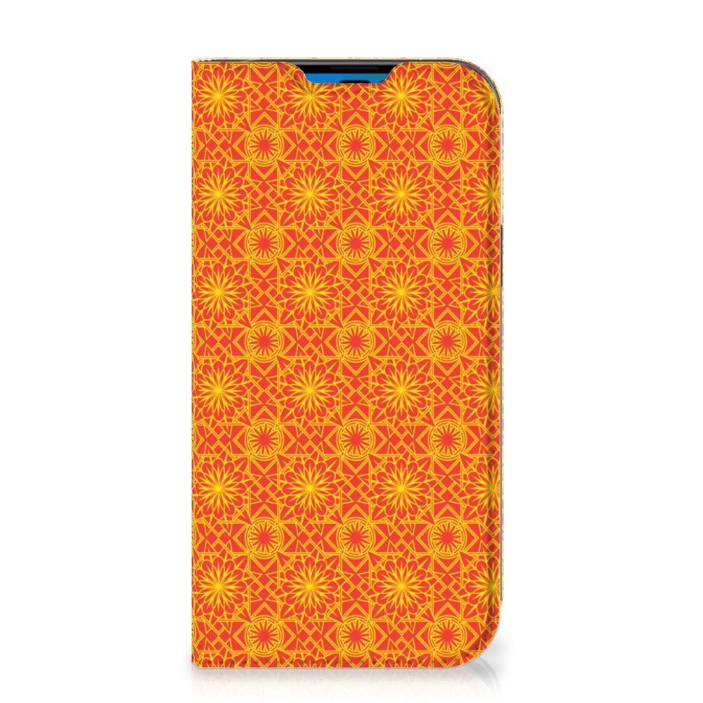 iPhone 14 Pro Hoesje met Magneet Batik Oranje