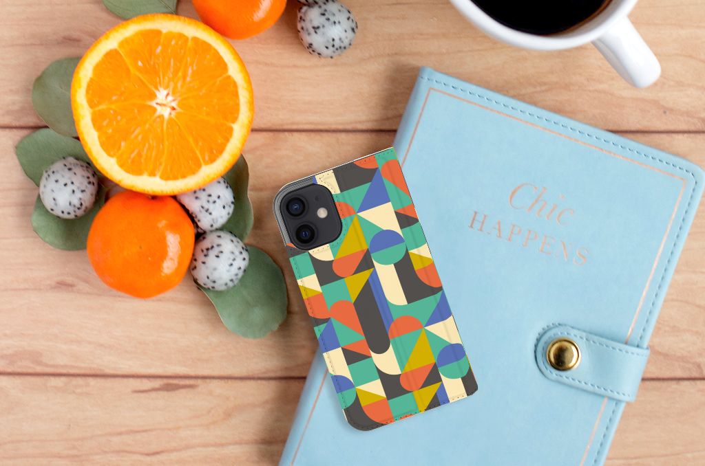iPhone 12 Mini Hoesje met Magneet Funky Retro - B2C Telecom