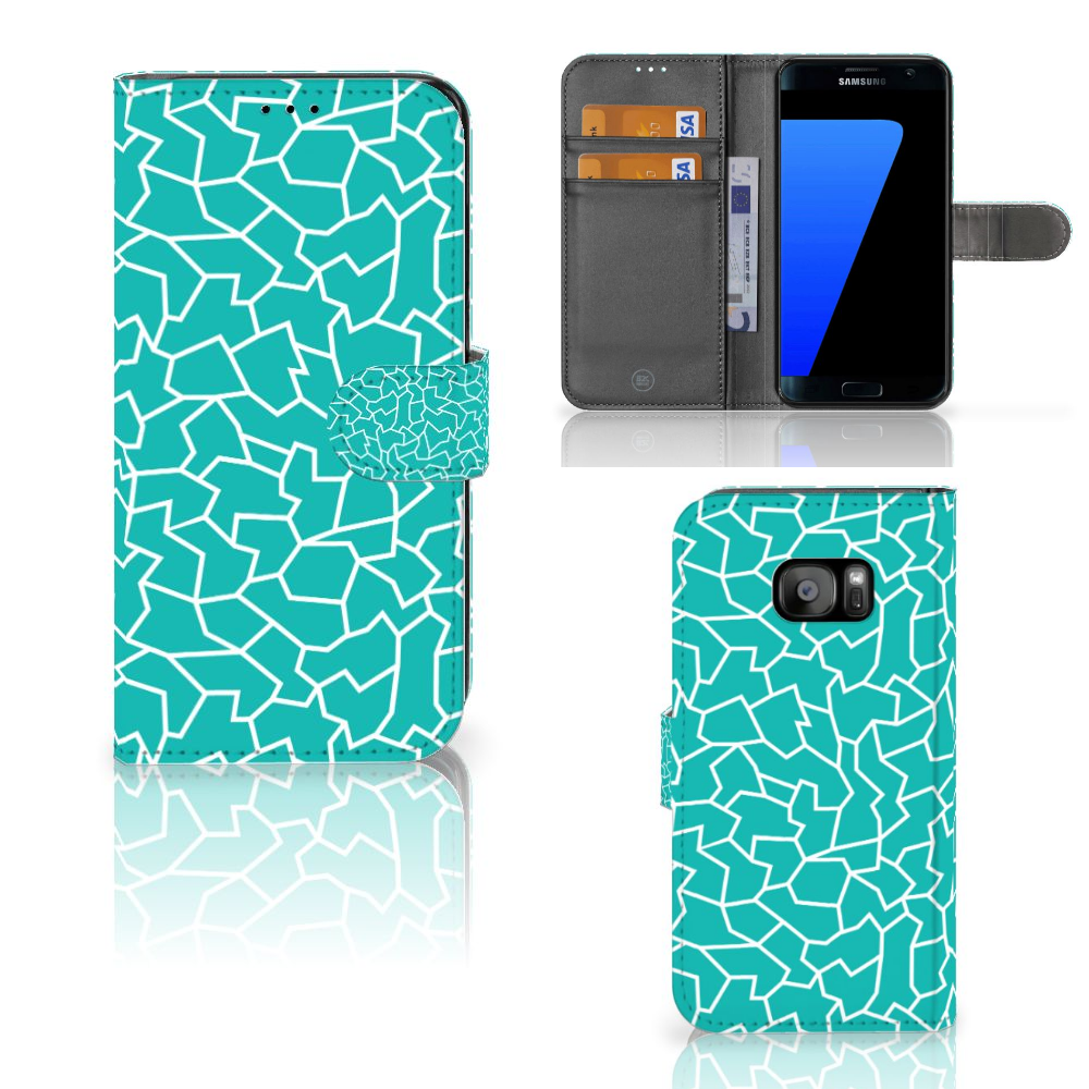 Samsung Galaxy S7 Edge Hoesje Cracks Blue