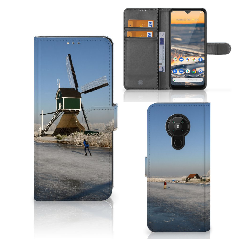 Nokia 5.3 Flip Cover Schaatsers