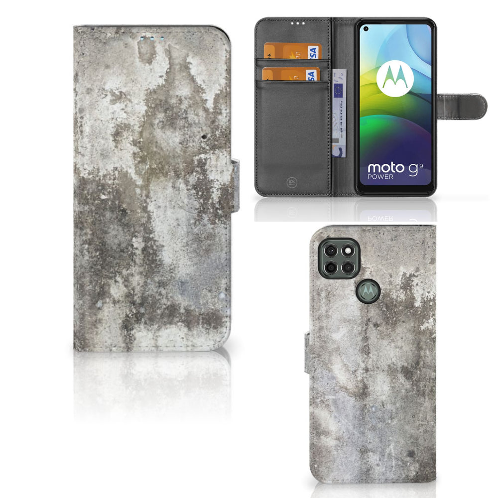 Motorola Moto G9 Power Bookcase Beton Print