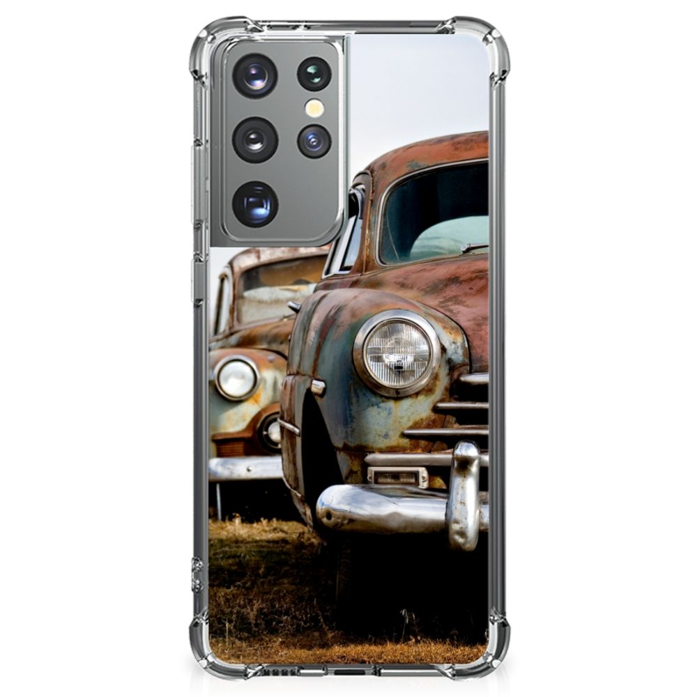 Samsung Galaxy S21 Ultra Anti-shock Hoesje met foto Vintage Auto B2C Telecom