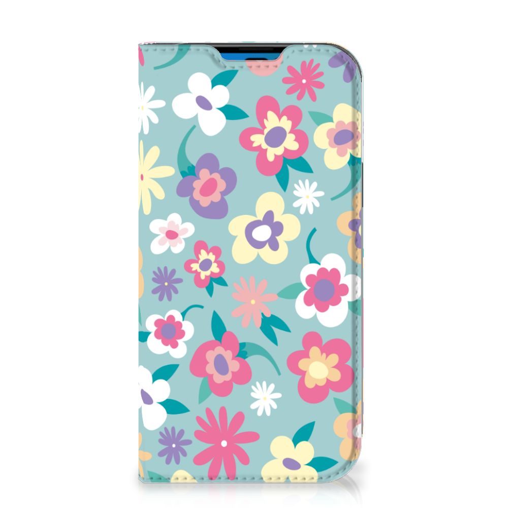 iPhone 14 Pro Smart Cover Flower Power met kleurrijk bloemdesign voor een unieke look 🌸.