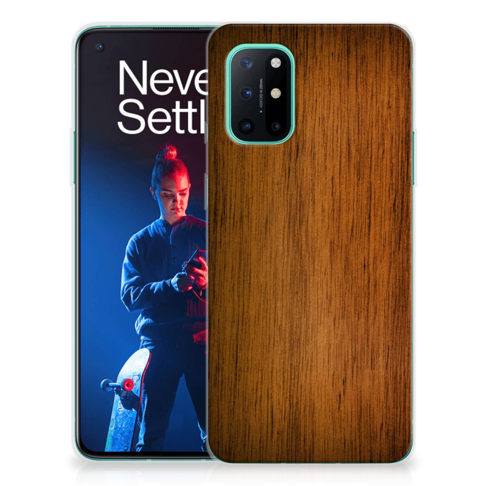 OnePlus 8T Bumper Hoesje Donker Hout