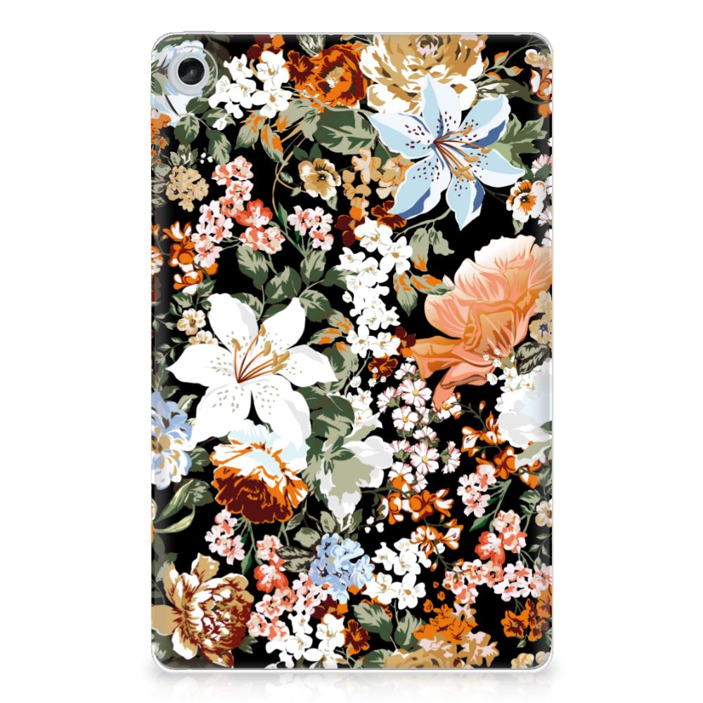 Siliconen Hoesje voor Lenovo Tab M10 Plus (3e generatie) Dark Flowers - B2C Telecom