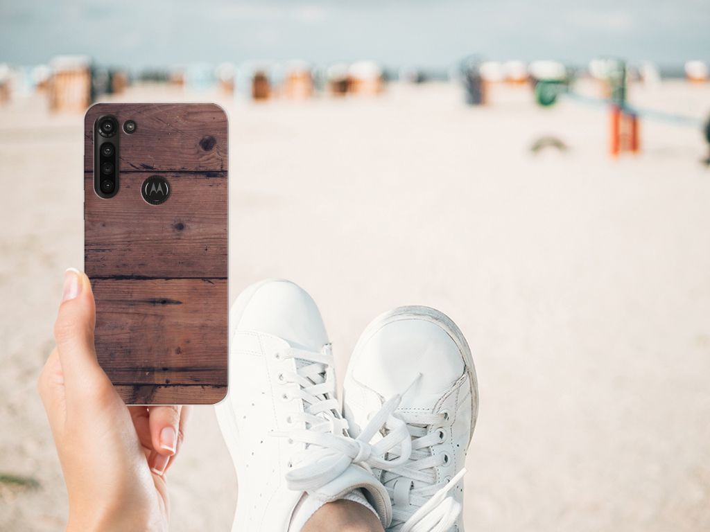 Motorola Moto G8 Power Bumper Hoesje Old Wood B2C Telecom