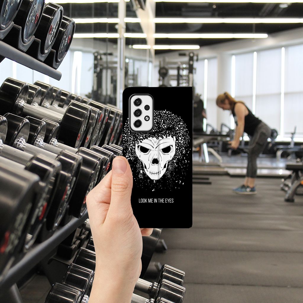 Mobiel BookCase Samsung Galaxy A73 Skull Hair - B2C Telecom