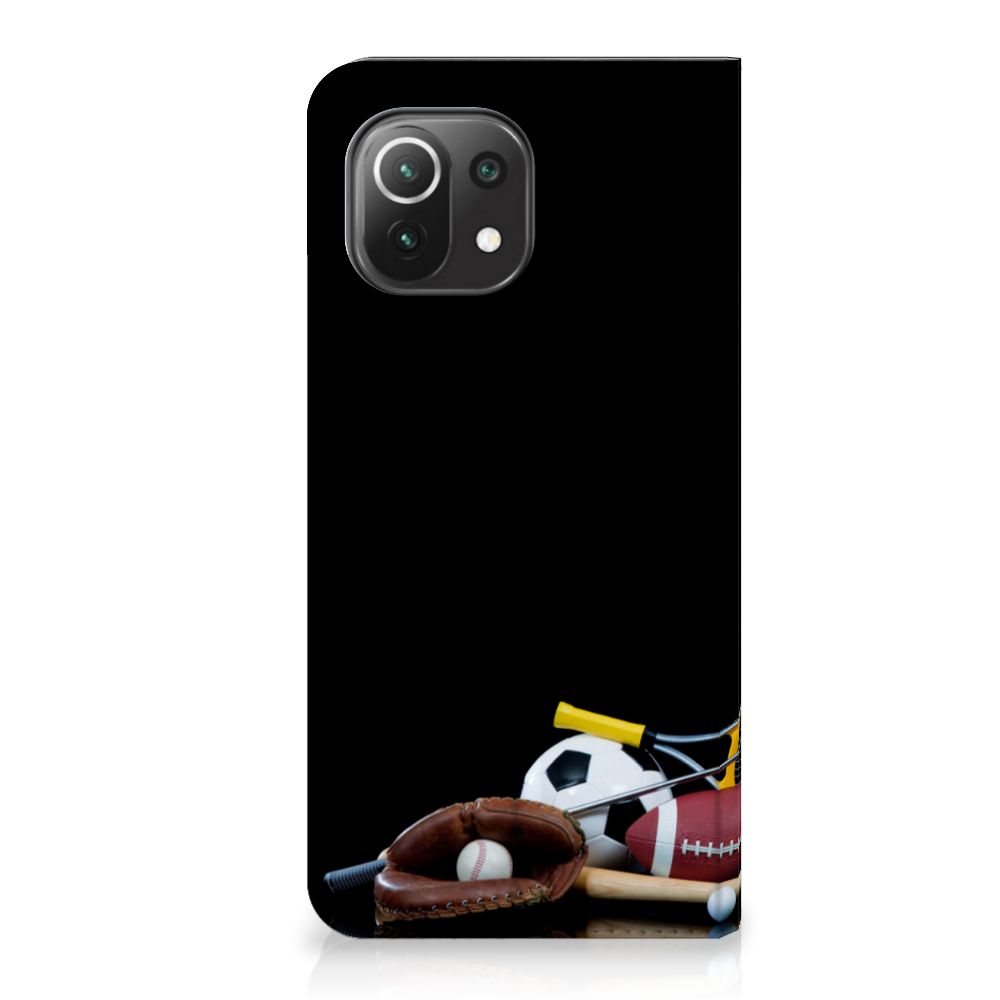 Xiaomi 11 Lite NE 5G | Mi 11 Lite Hippe Standcase Sports with various sports equipment design.