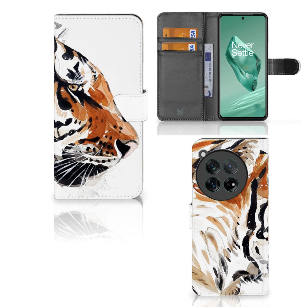 Hoesje OnePlus 12 Watercolor Tiger