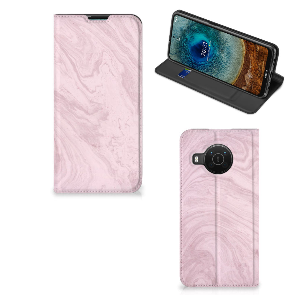 Nokia X20 | X10 Standcase Marble Pink - Origineel Cadeau Vriendin