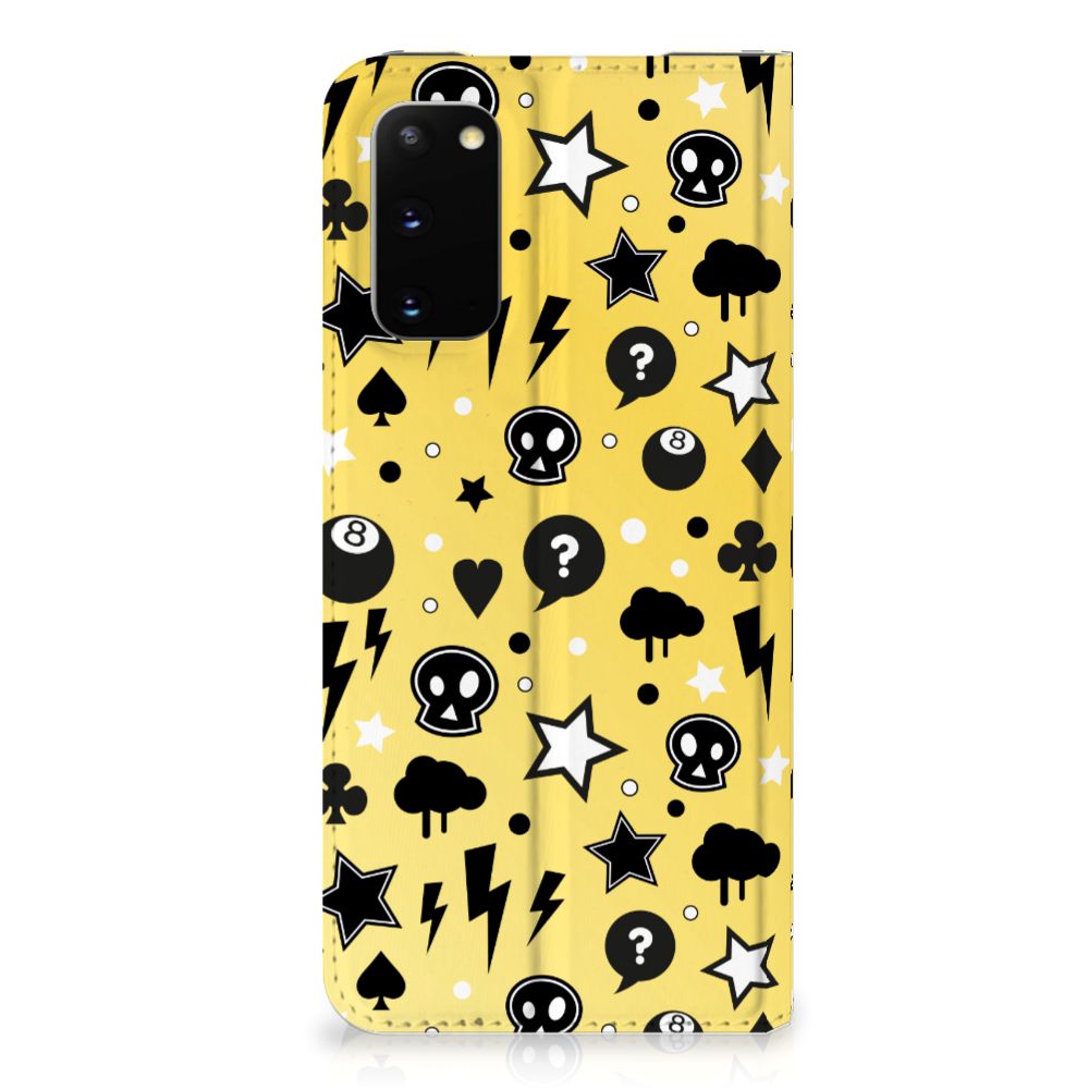 Mobiel BookCase Samsung Galaxy S20 Punk Geel - B2C Telecom