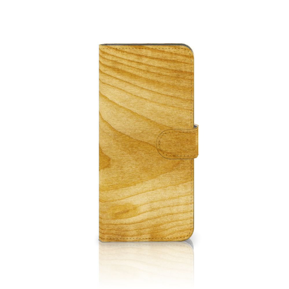 Motorola Edge 20 Lite Book Style Case Licht Hout