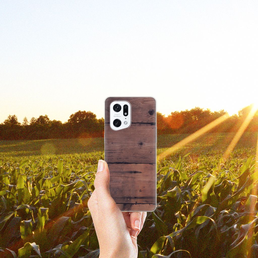 OPPO Find X5 Pro Bumper Hoesje Old Wood