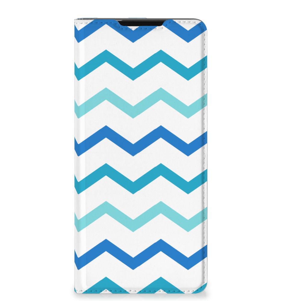Samsung Galaxy S21 Ultra Hoesje met Magneet Zigzag Blauw - B2C Telecom