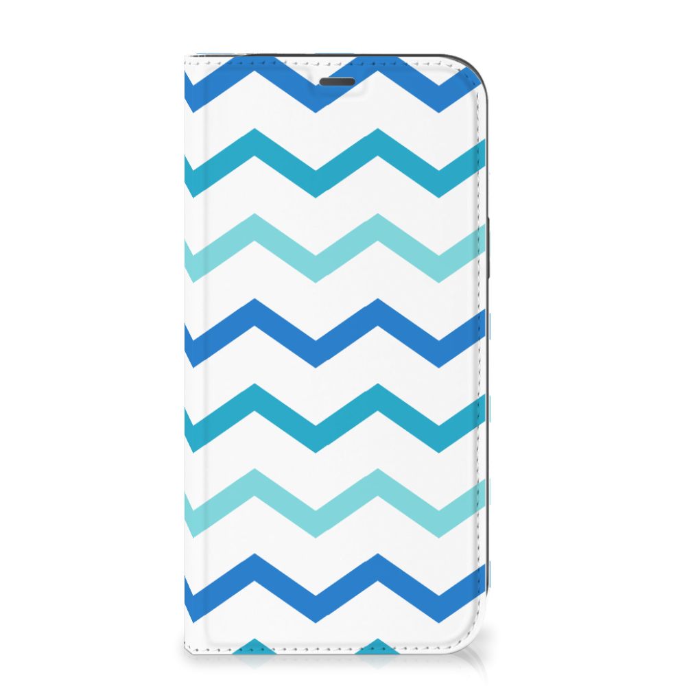 iPhone 12 Pro Max Hoesje met Magneet Zigzag Blauw - B2C Telecom