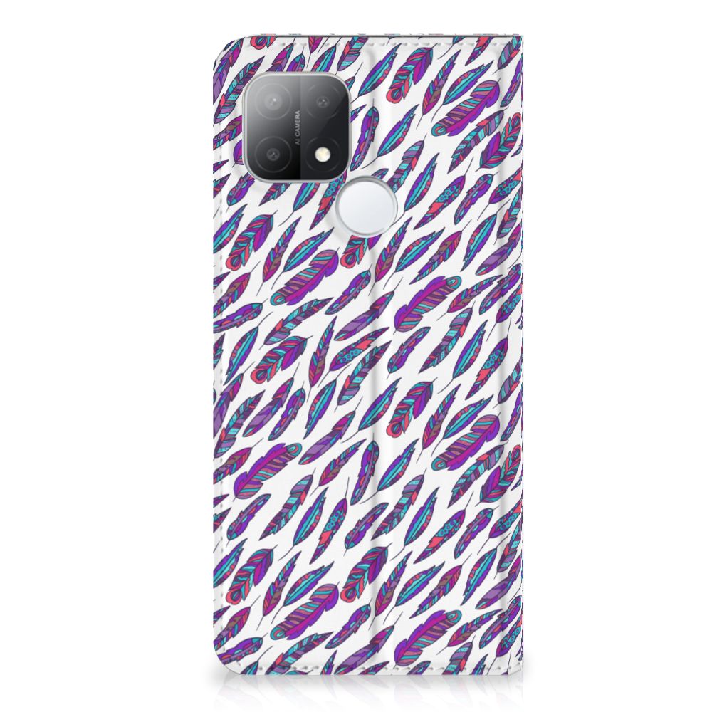 OPPO A15 Hoesje met Magneet Feathers Color - B2C Telecom