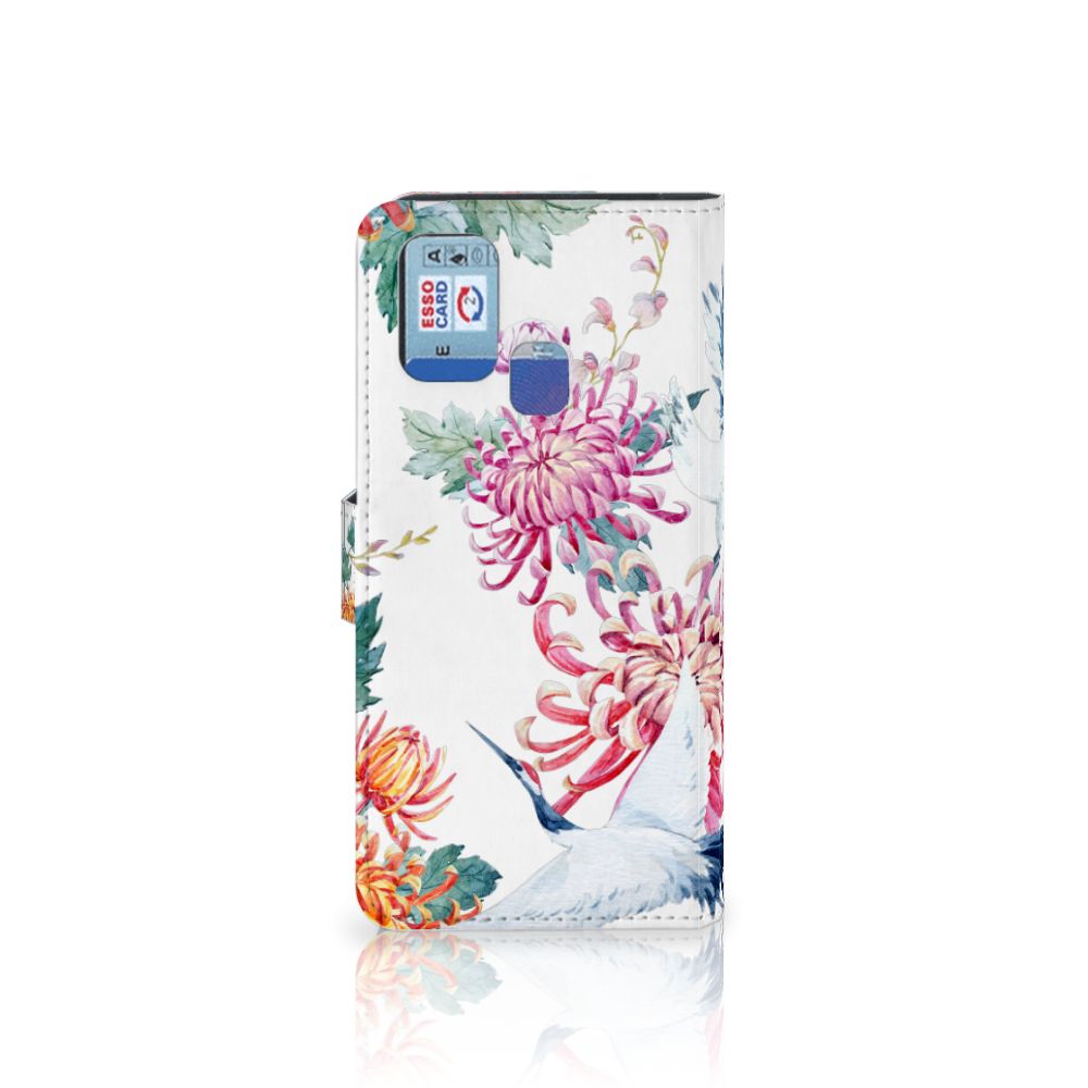 Samsung Galaxy M31 Telefoonhoesje met Pasjes Bird Flowers
