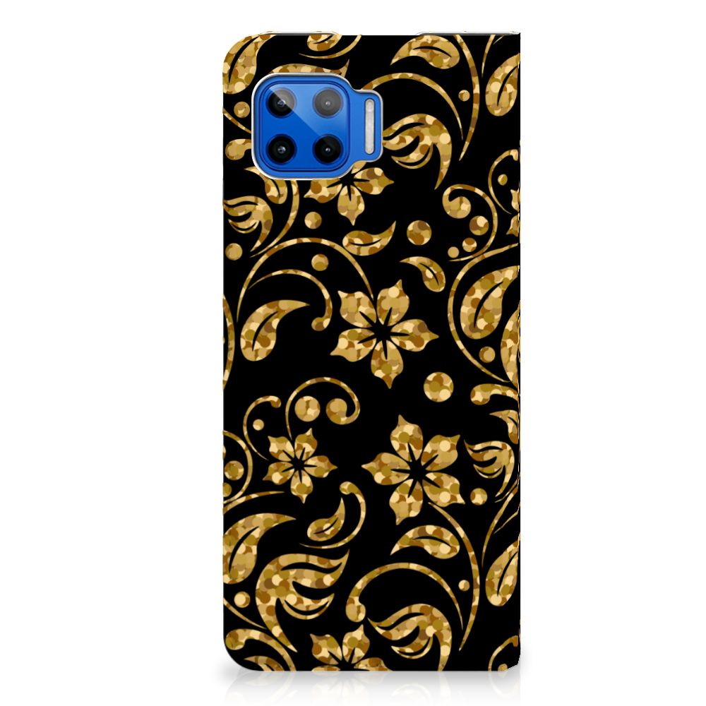 Motorola Moto G 5G Plus Smart Cover Gouden Bloemen - B2C Telecom