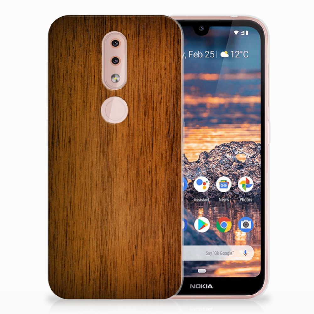 Nokia 4.2 Bumper Hoesje Donker Hout