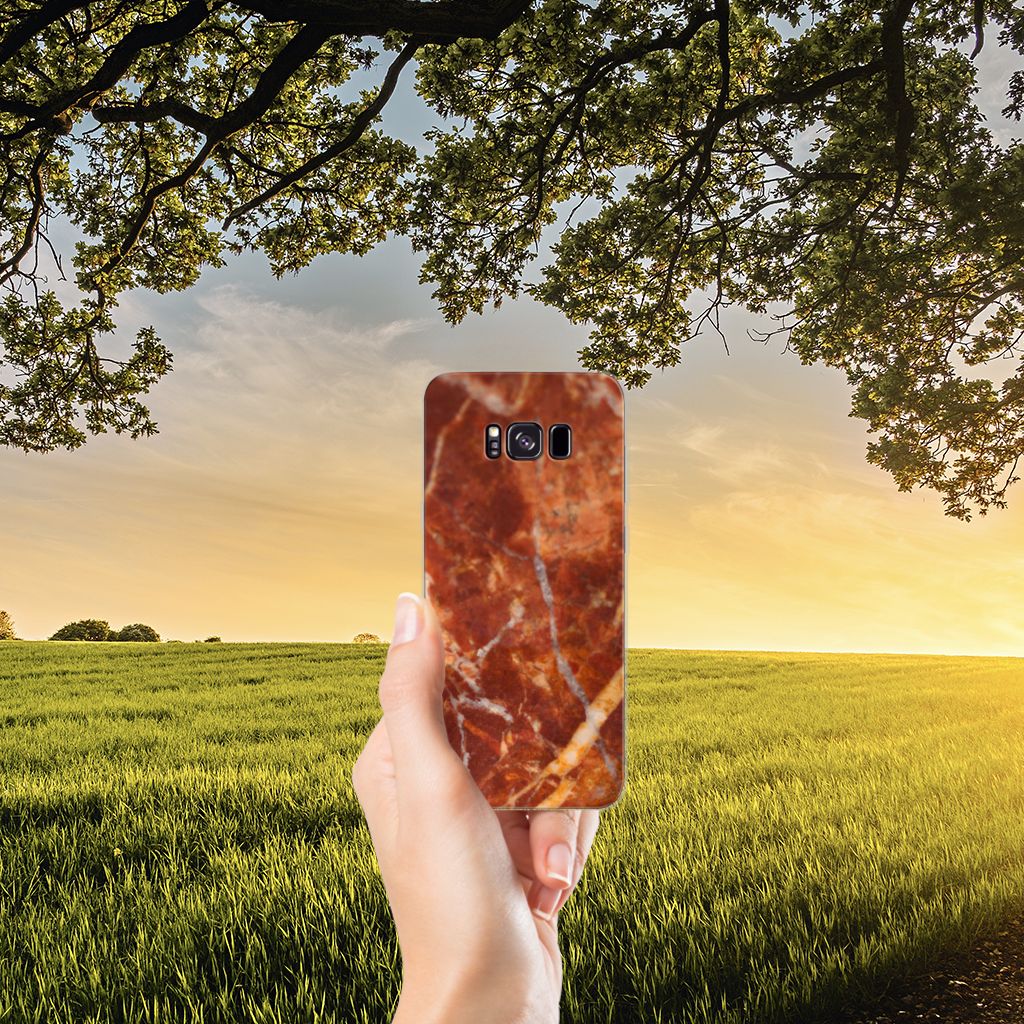 Samsung Galaxy S8 Plus TPU Siliconen Hoesje Marmer Bruin