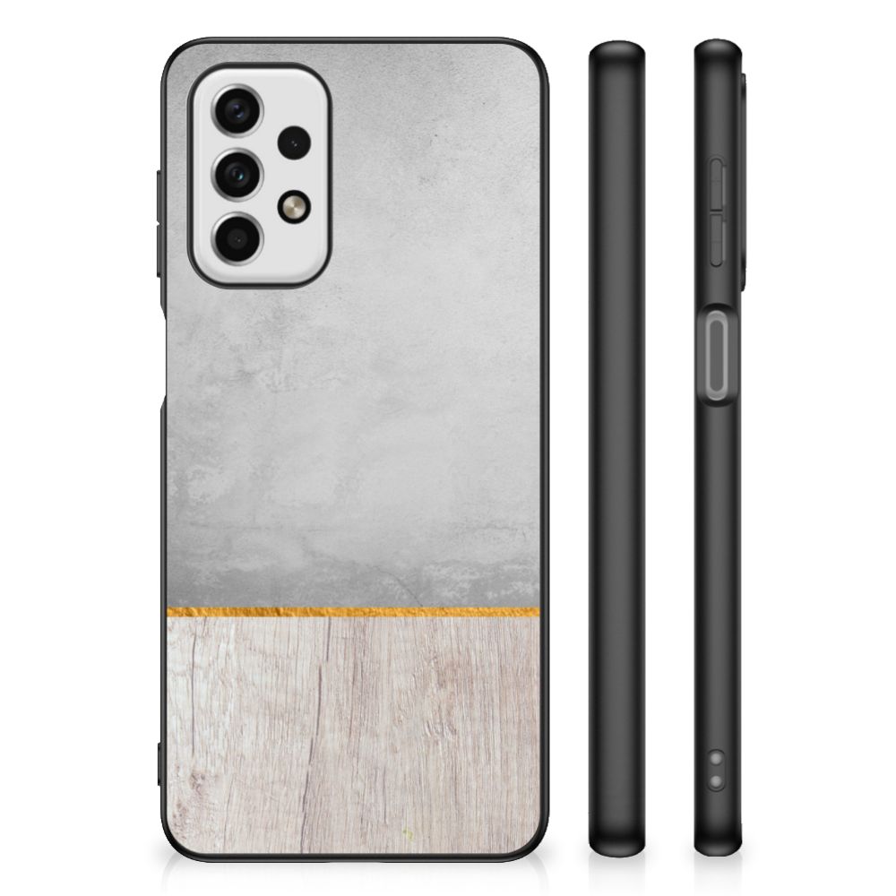 Samsung Galaxy A23 Houten Print Telefoonhoesje Wood Concrete B2C Telecom