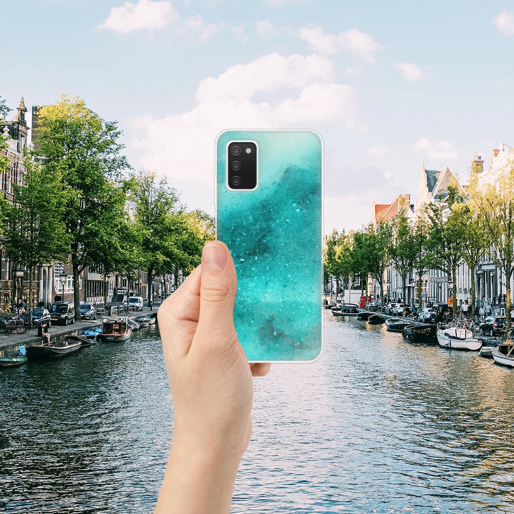 Hoesje maken Samsung Galaxy A03S Painting Blue B2C Telecom