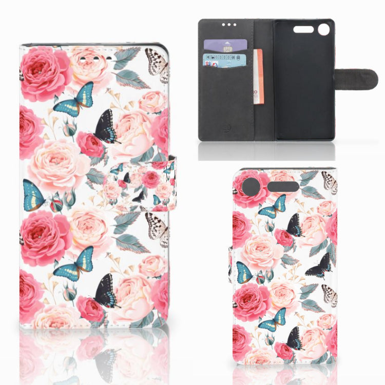 Sony Xperia XZ1 Hoesje Butterfly Roses