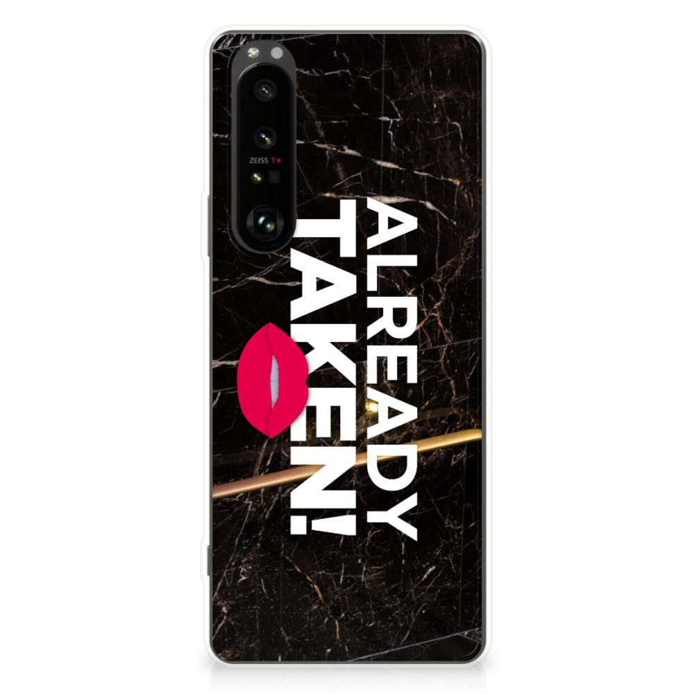 Sony Xperia 1 III Siliconen hoesje met naam Already Taken Black