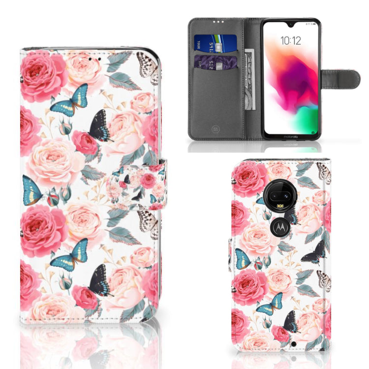 Motorola Moto G7 | G7 Plus Hoesje Butterfly Roses