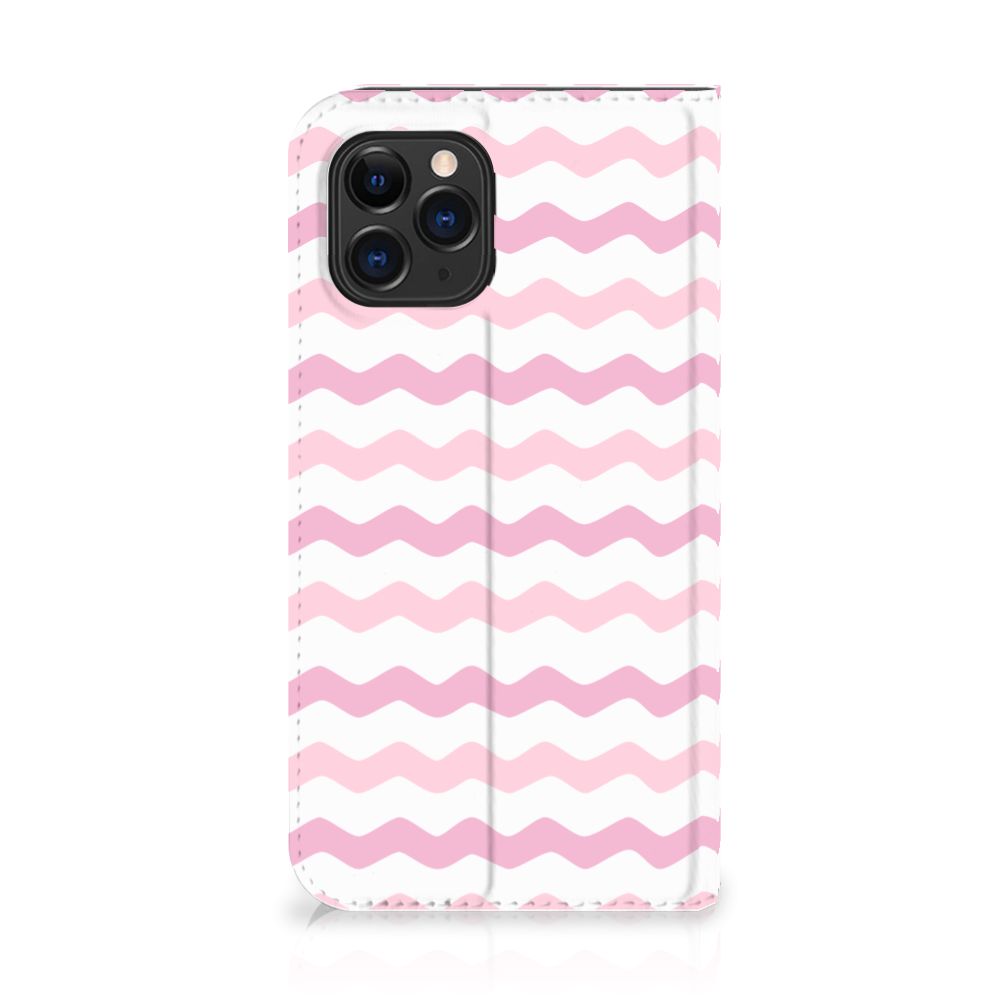 Apple iPhone 11 Pro Hoesje met Magneet Waves Roze