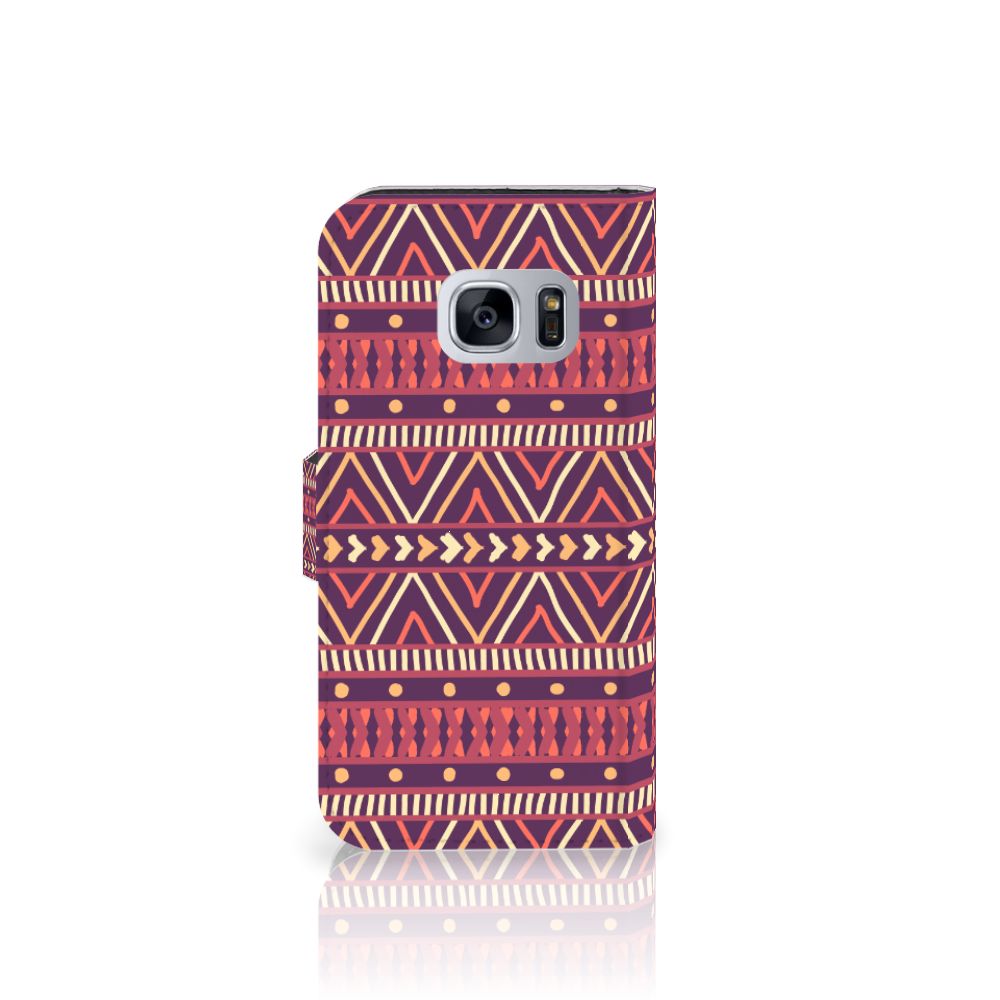 Samsung Galaxy S7 Telefoon Hoesje Aztec Paars