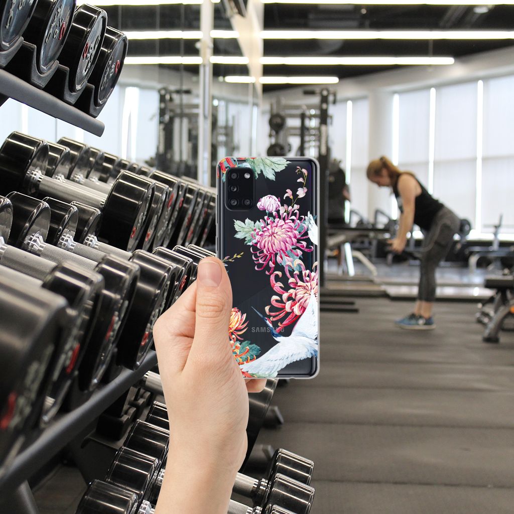Samsung Galaxy A31 TPU Hoesje Bird Flowers B2C Telecom