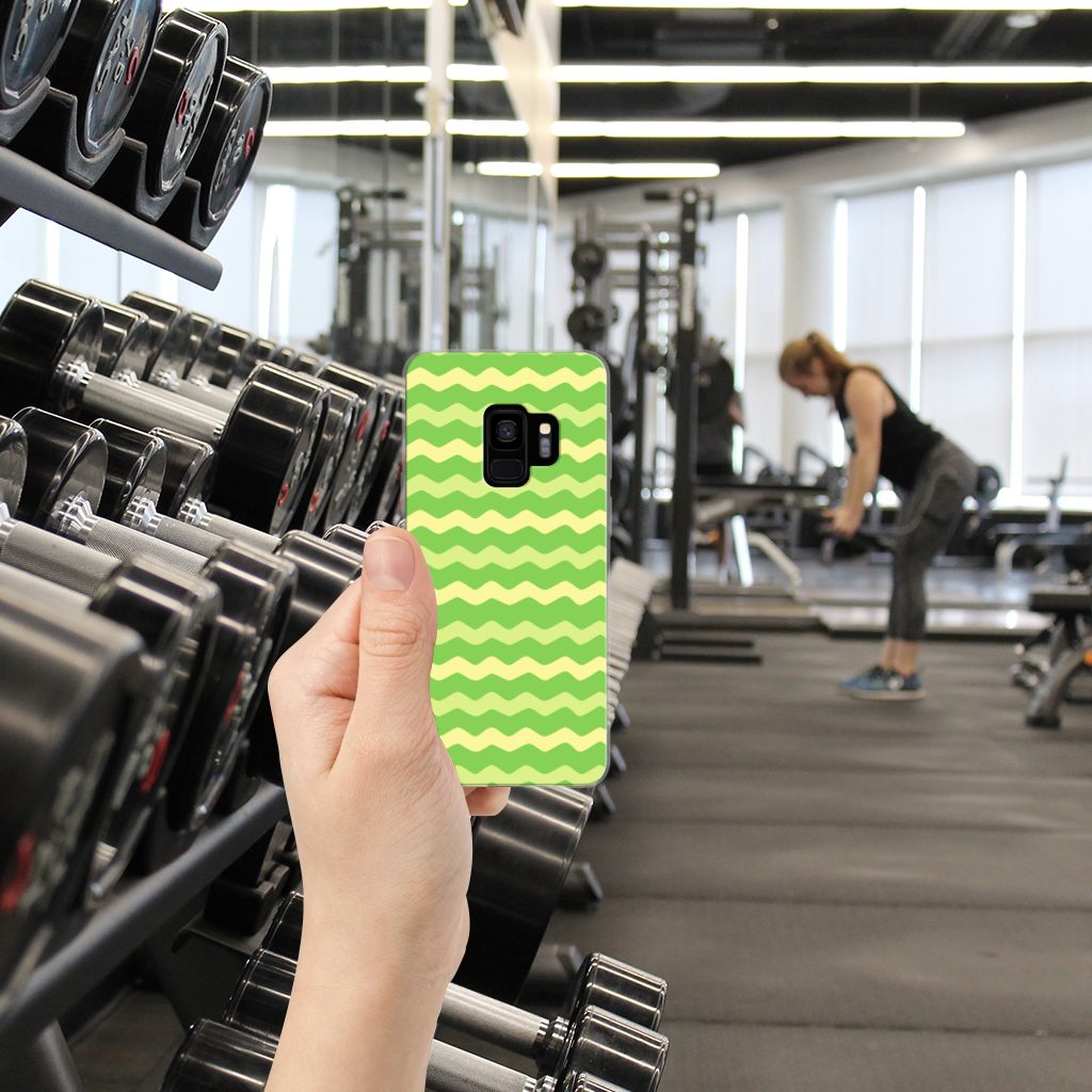 Samsung Galaxy S9 TPU bumper Waves Green