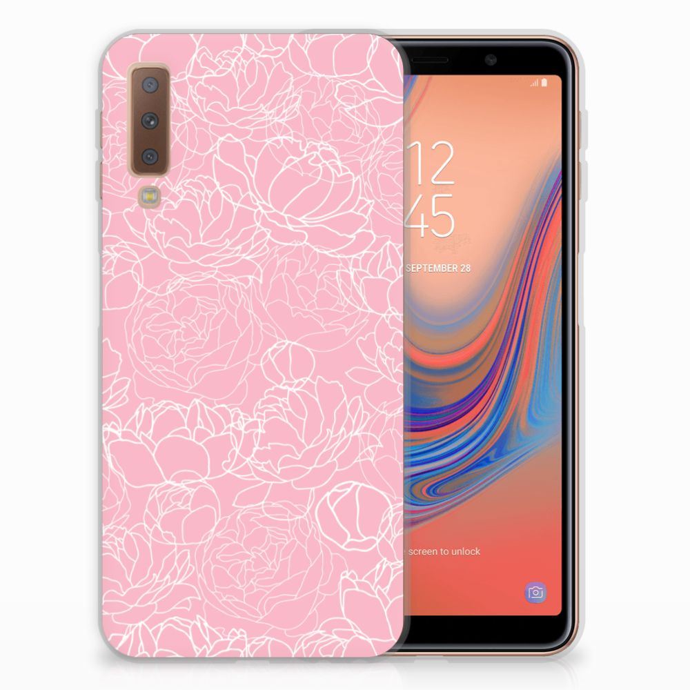 Samsung Galaxy A7 (2018) TPU Case White Flowers