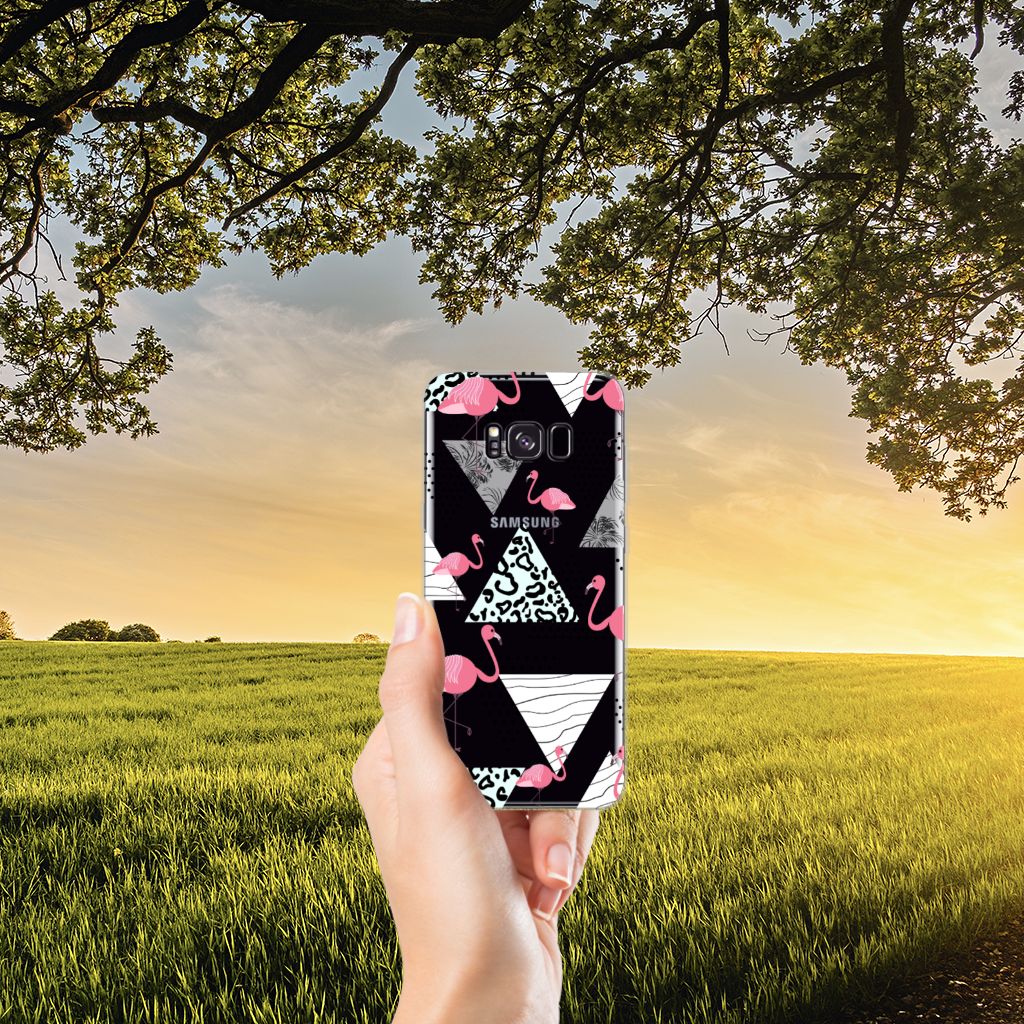 Samsung Galaxy S8 Plus TPU Hoesje Flamingo Triangle