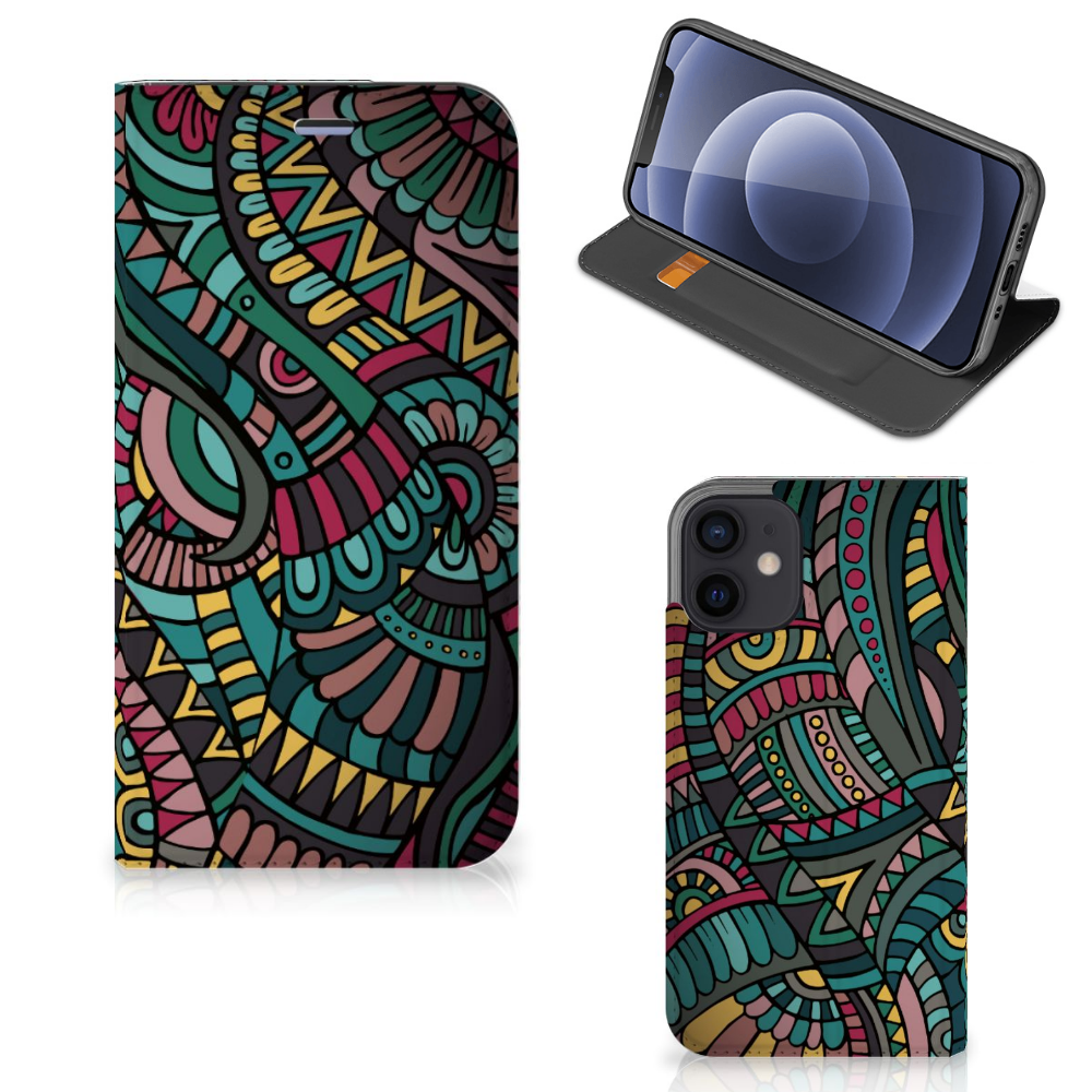 iPhone 12 Mini Hoesje met Magneet Aztec - B2C Telecom