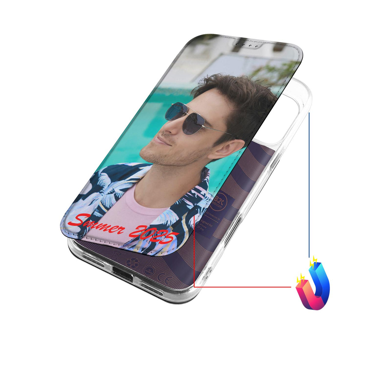 iPhone 17 Pro Stand Case Hoesje Maken met Foto Premium Design voorkant met afbeelding van man in zomerse kleding