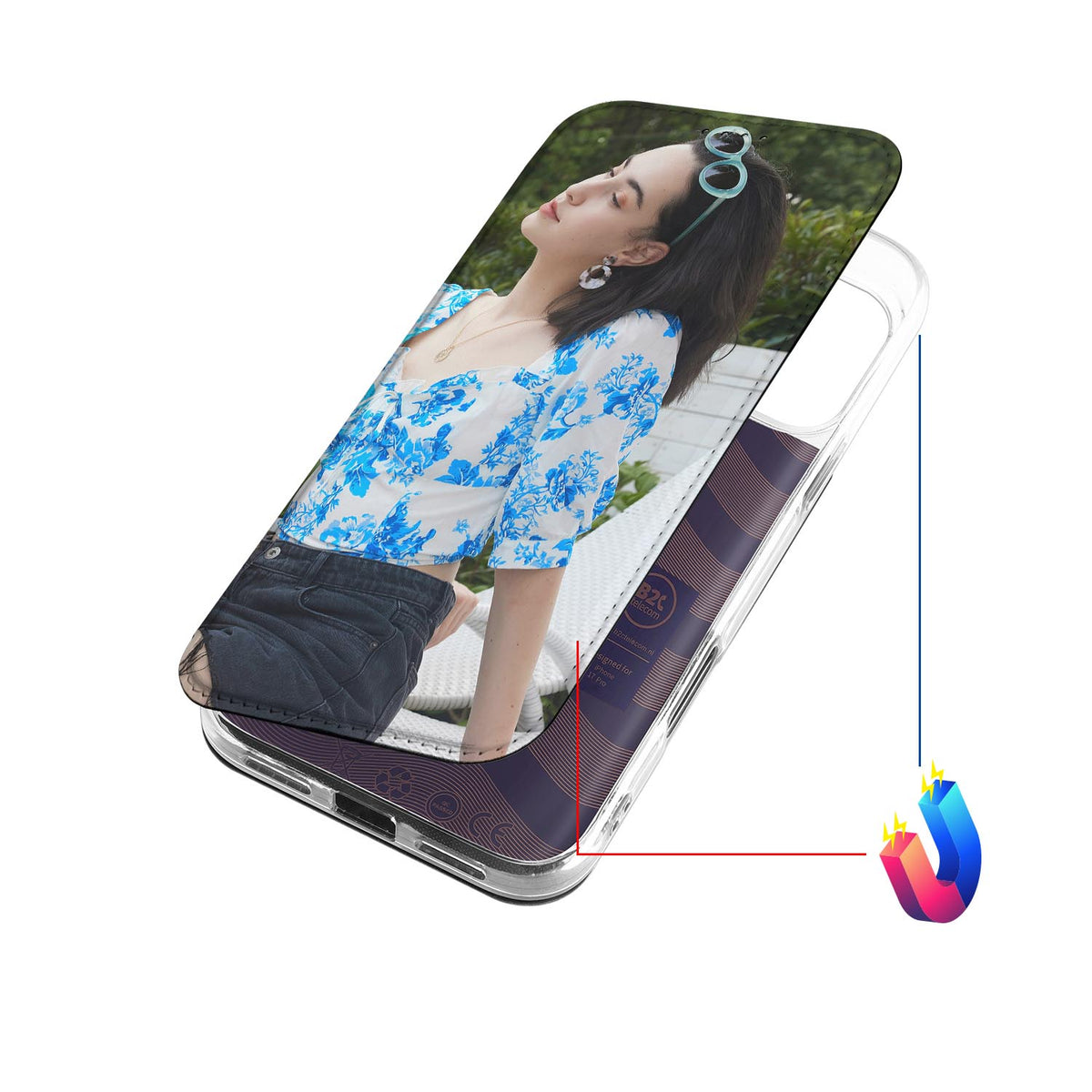 iPhone 17 Pro Stand Case Hoesje Maken met Foto Premium Design voorkant afbeelding van smartphone met bloemenprint