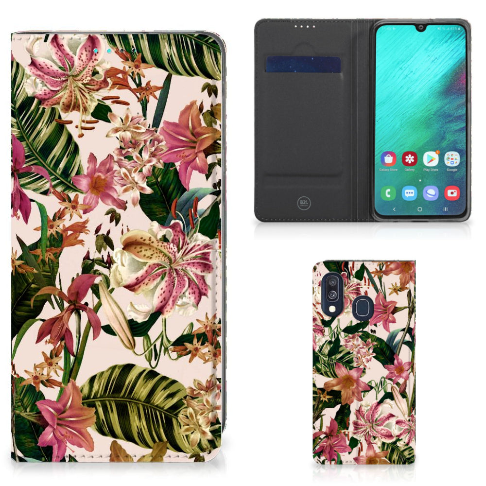 Samsung Galaxy A40 Smart Cover Flowers