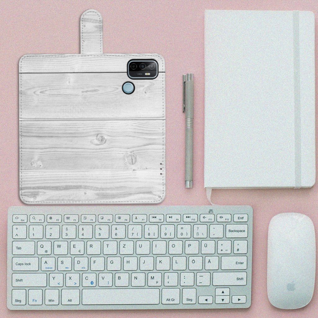OPPO A53 | OPPO A53s Book Style Case White Wood