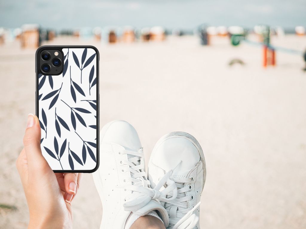 Apple iPhone 11 Pro Max Skin Case Leaves Blue B2C Telecom