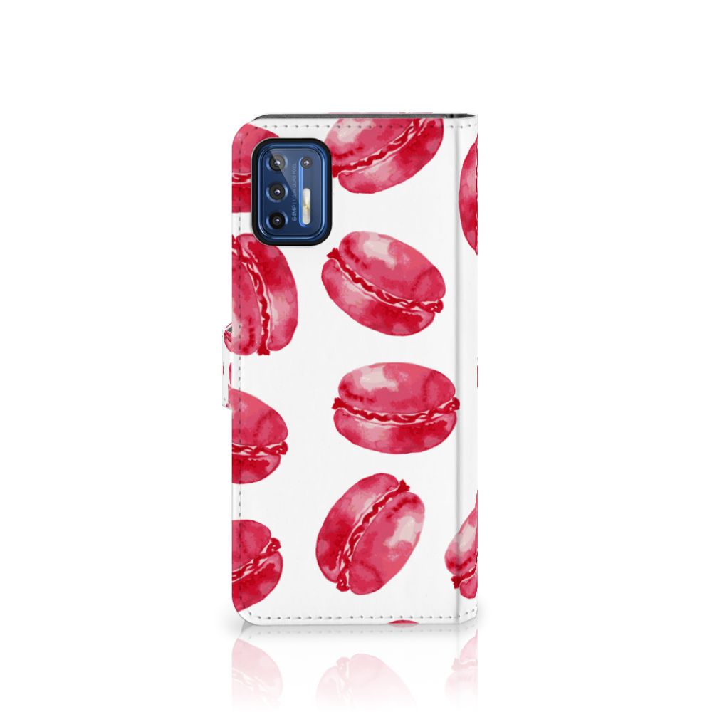 Motorola Moto G9 Plus Book Cover Pink Macarons