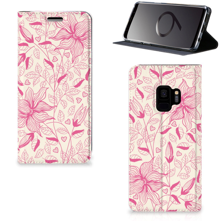 Samsung Galaxy S9 Smart Cover Pink Flowers