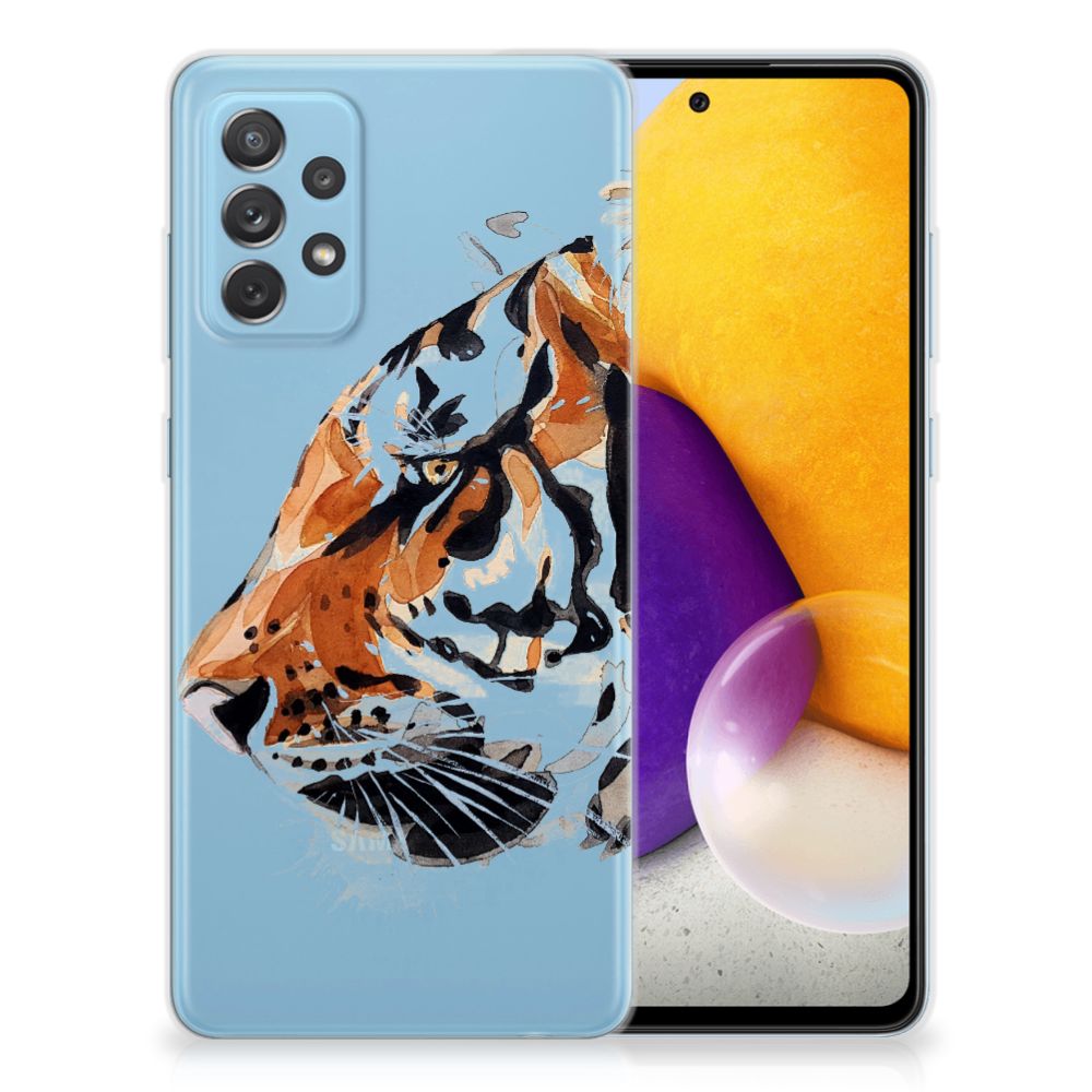 Hoesje maken Samsung Galaxy A72 Watercolor Tiger