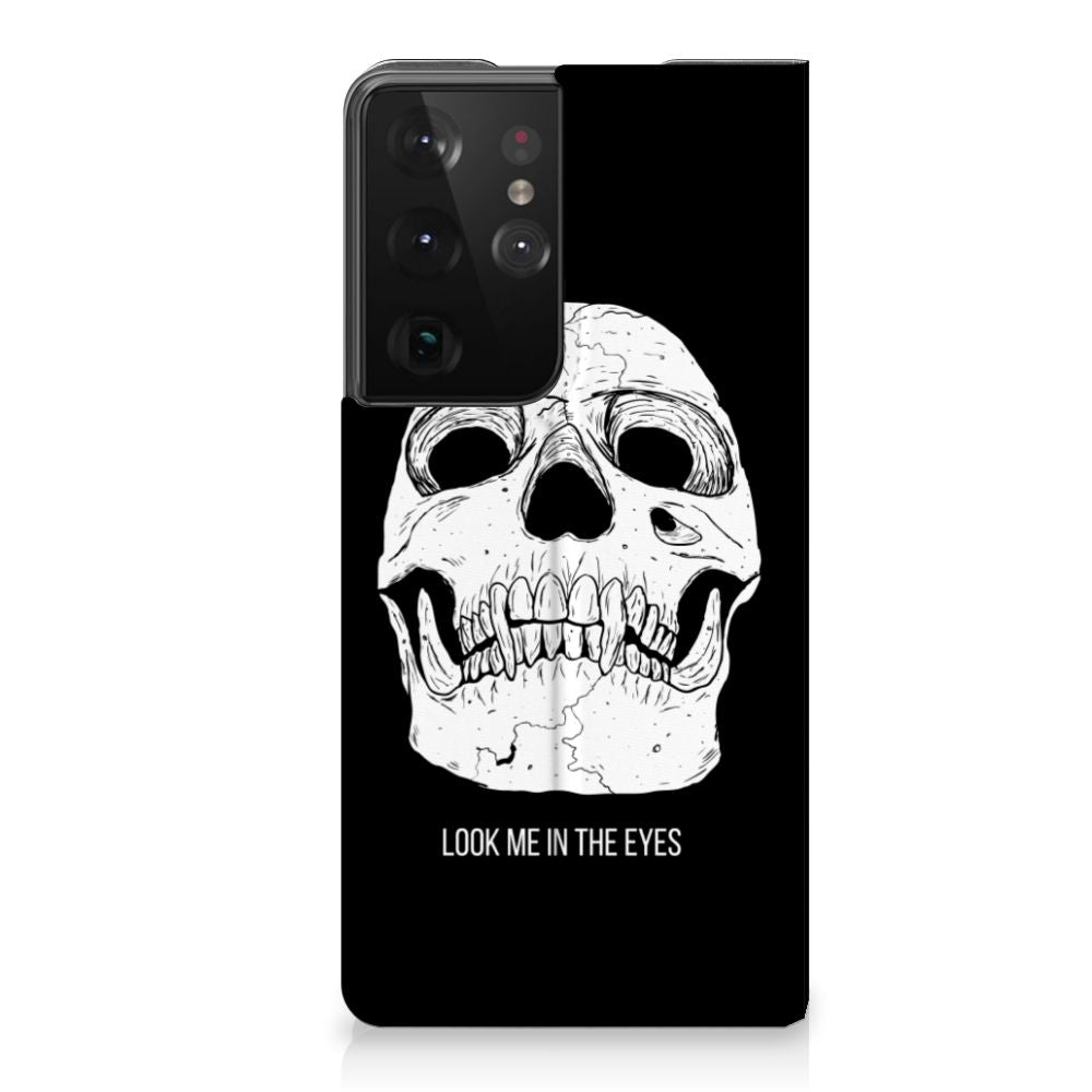 Mobiel BookCase Samsung Galaxy S21 Ultra Skull Eyes - B2C Telecom