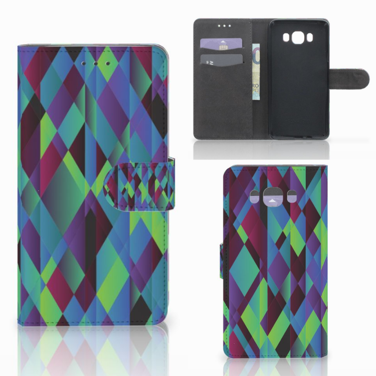 Samsung Galaxy J7 2016 Book Case Abstract Green Blue