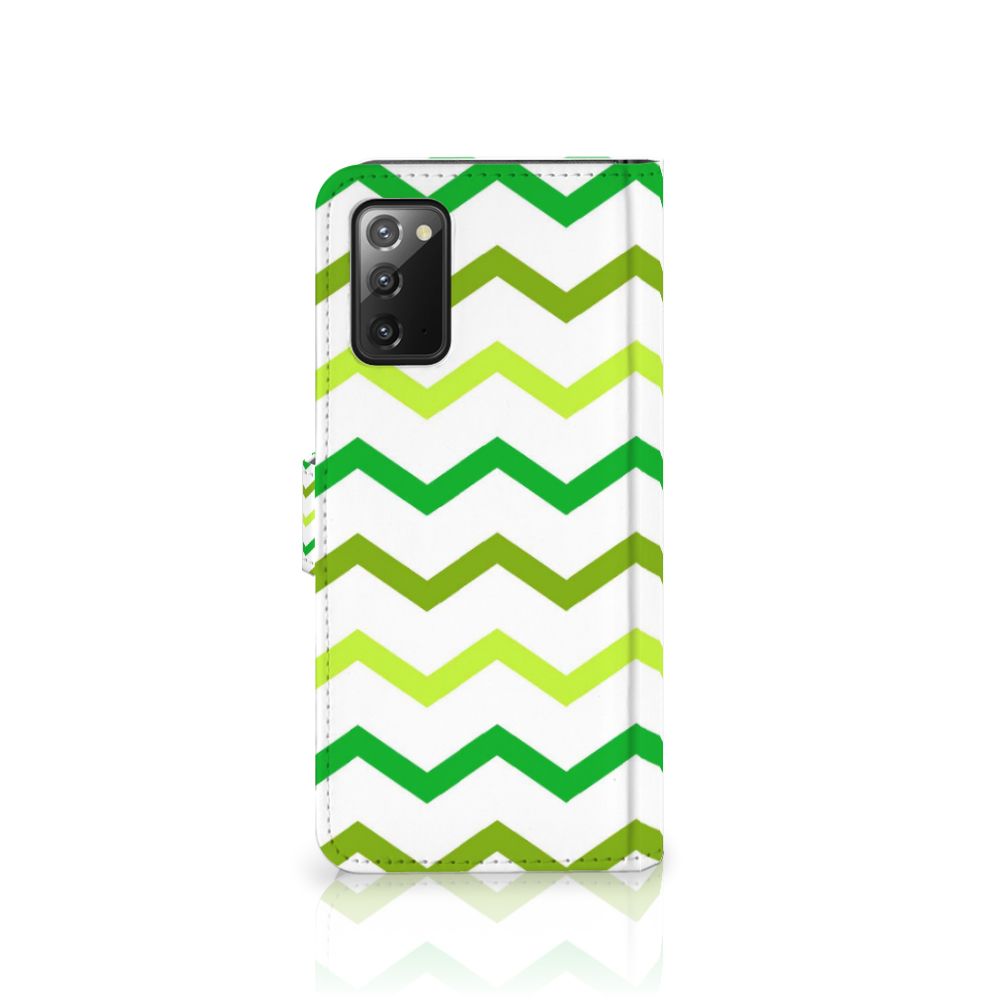 Samsung Galaxy Note 20 Telefoon Hoesje Zigzag Groen