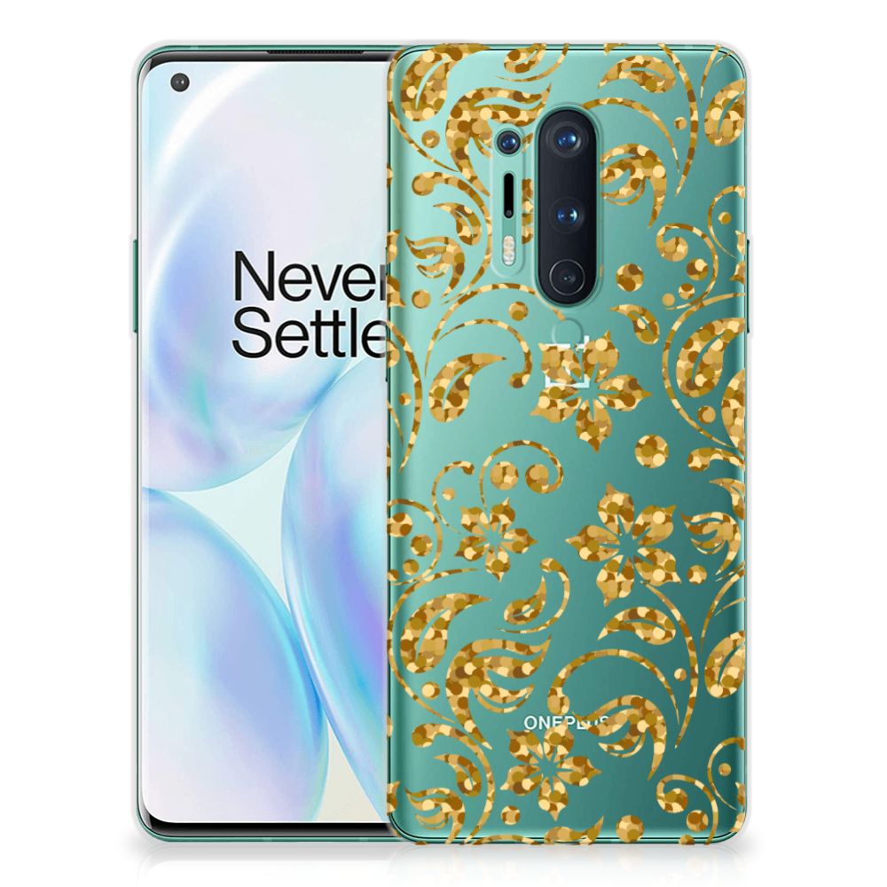 OnePlus 8 Pro TPU Case Gouden Bloemen