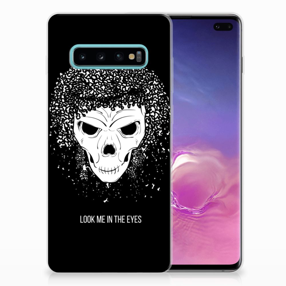 Silicone Back Case Samsung Galaxy S10 Plus Skull Hair
